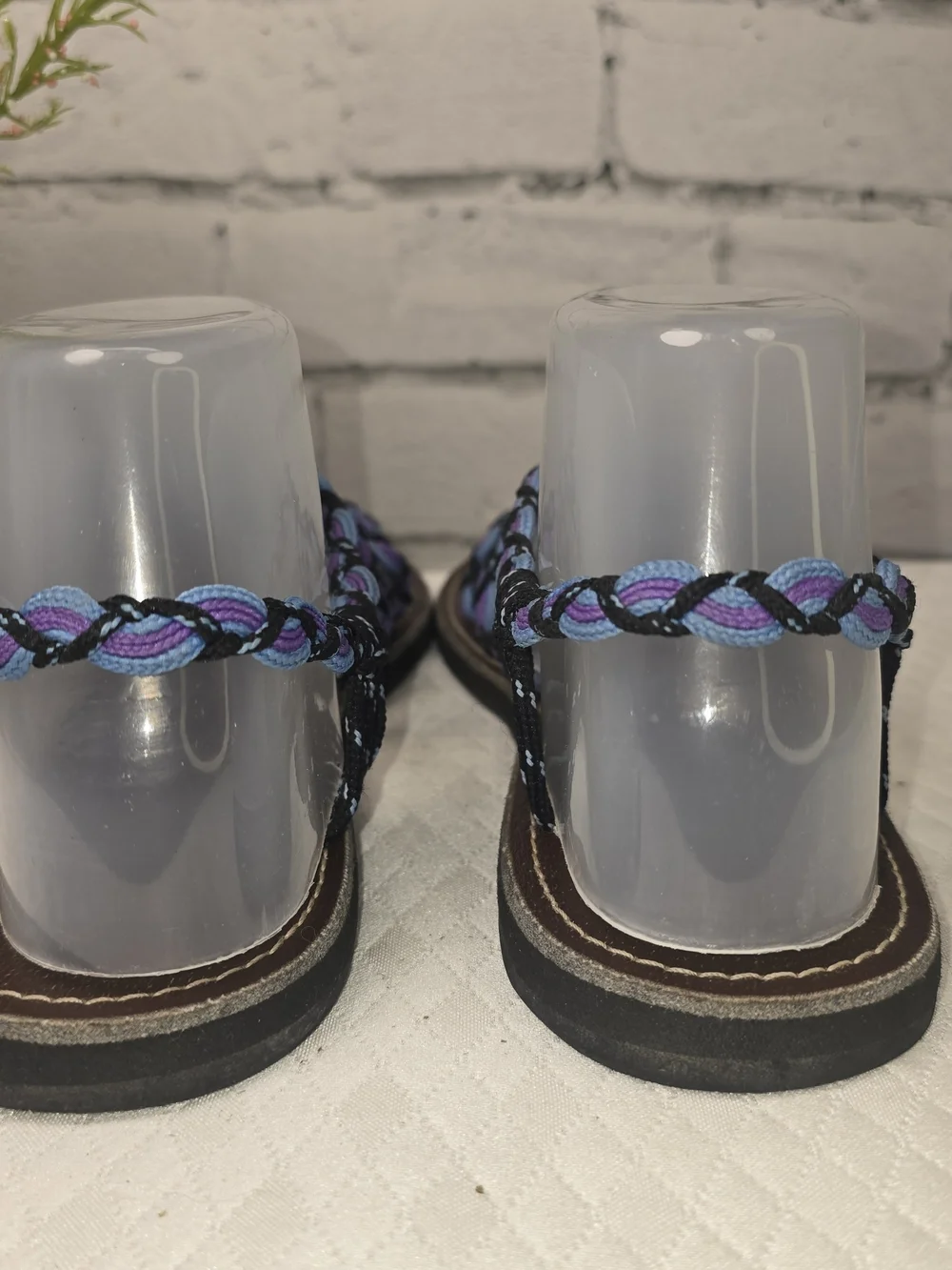 RABBIT RABBIT BRAIDED ROME SANDAL PURPLE BLACK BLUE BOHO BEACH WOMENS 39